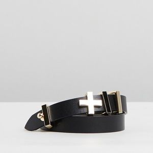 Dylan Kain Birkin Leather Belt Rose Gold Hardware